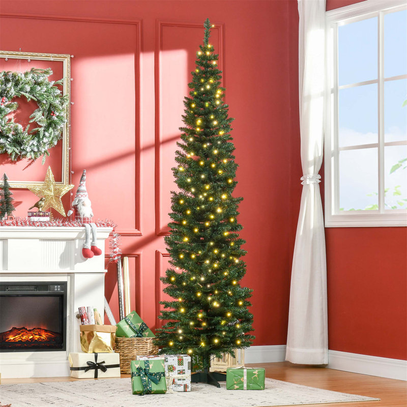 Arbre de Noël artificiel régulier (double) avec aiguilles vertes, 7'