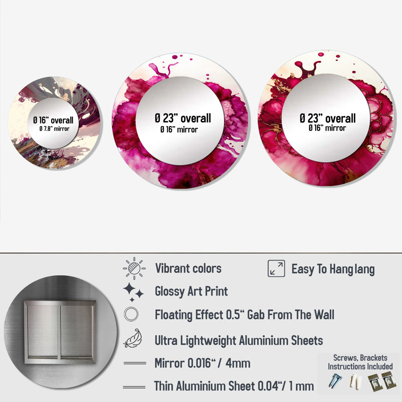 Alongi Metal Round Mirror