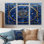 «Balance Flower Of Life Blue Gold» - ensemble de décorations murales géométriques