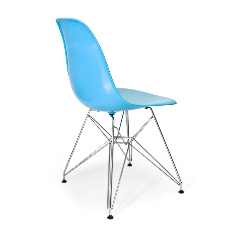 Matte Blue Eiffel Metal Side Chair Set of 2