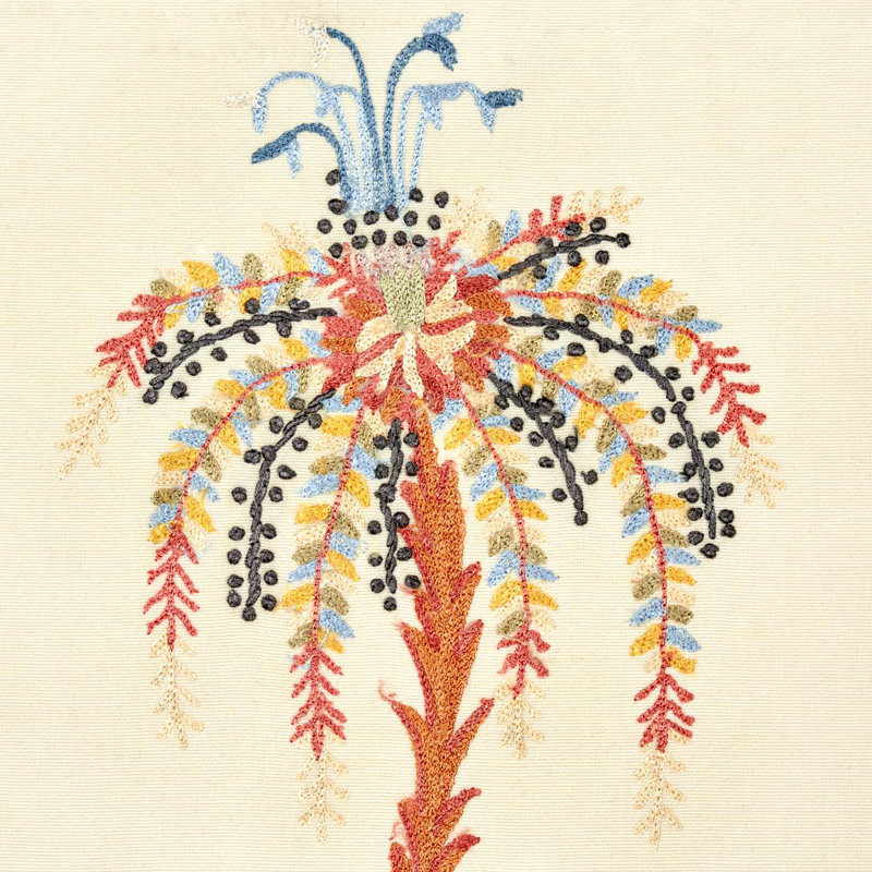 Royal Poinciana Hand Embroidery Fabric