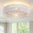 20'' Boho Ceiling Fan with Lights for Bedroom 4 - Light Wood Beaded Flush Mount Dimmable Flush Mount Ceiling Fan