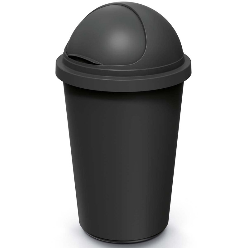 Barbados Polypropylene Kitchen Trash Can - 50L, Black
