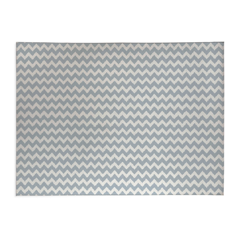 Paillasson intérieur tribal Chevy, L 24 po x L 36 po, Bleu ardoise