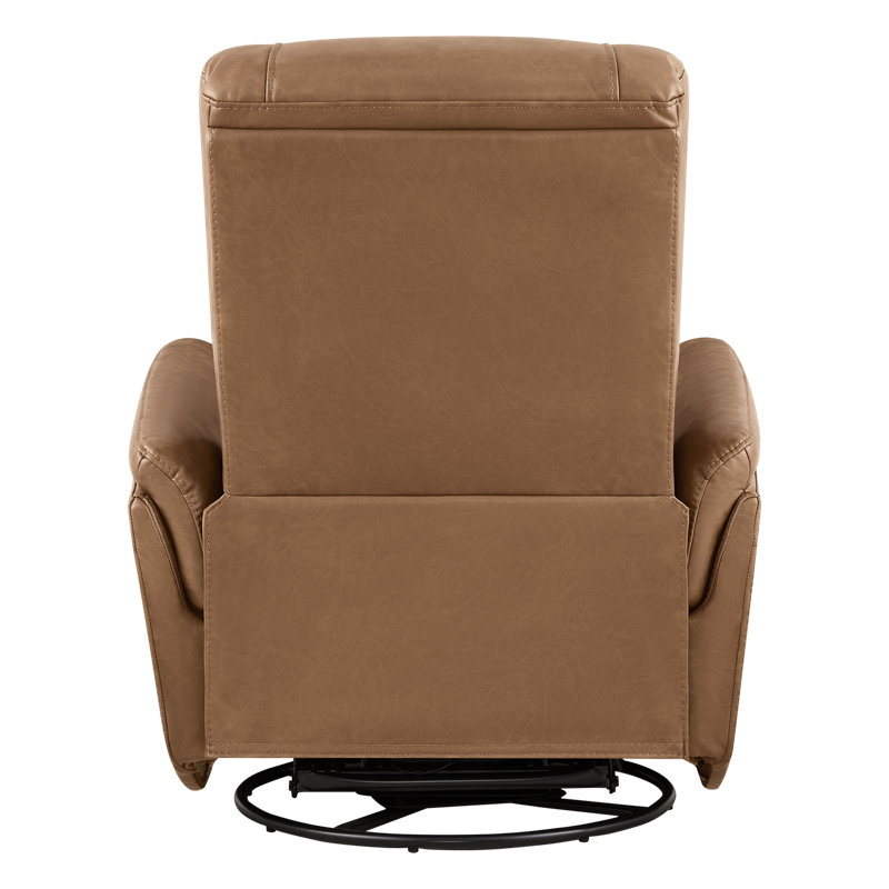 Fauteuil inclinable électrique pivotant Martina, Similicuir brun