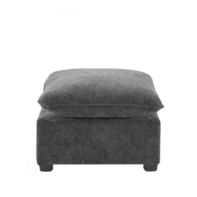 26*26" Ottoman Module For Modular Sectional Sofa,Wide Seat,Chenille,2 Colors, Dark Gray