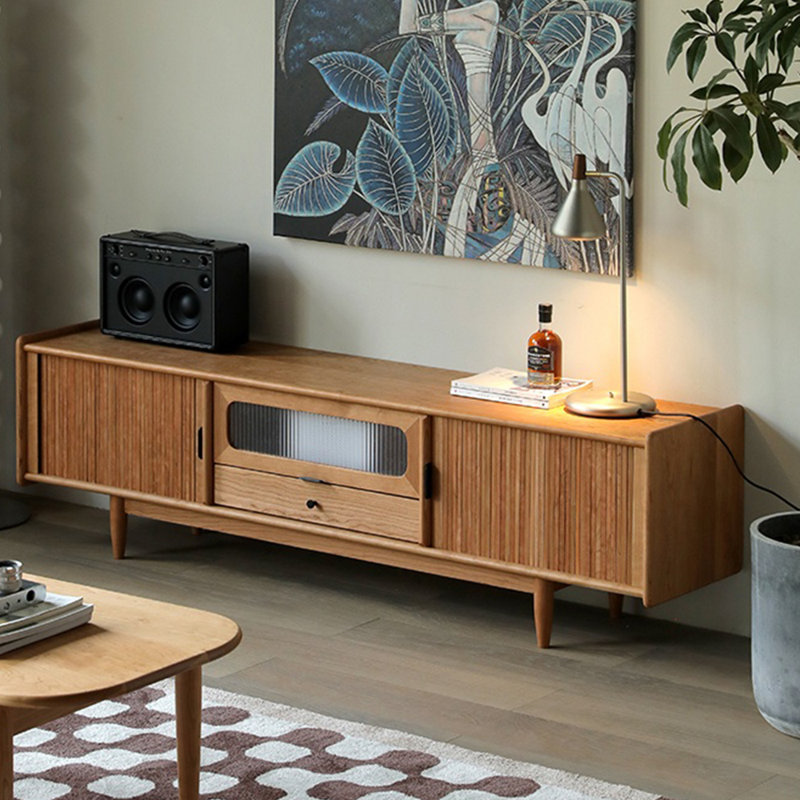 Meuble télé rétro, moderne et simple, Brun