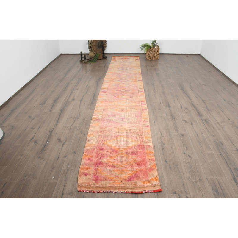 Tapis de couloir bohémien en laine 29,5 x 165,4 pouces