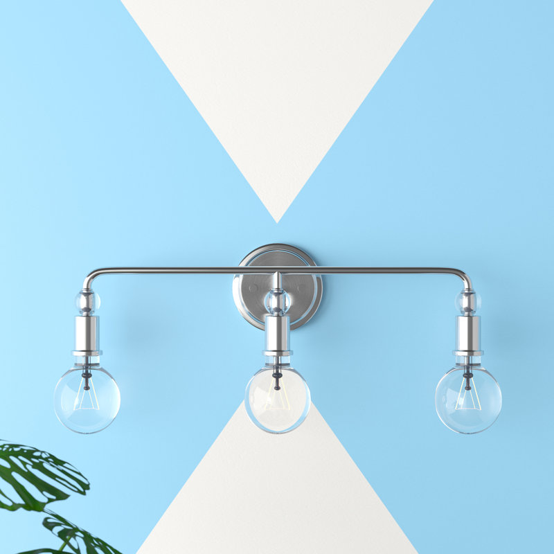 Éclairage pour salle de bain 3 lumières en nickel poli Irim