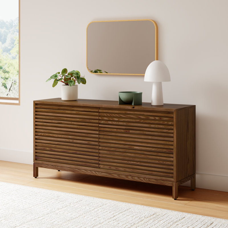 Finnian 68" W 6-Drawer Double Dresser, Walnut