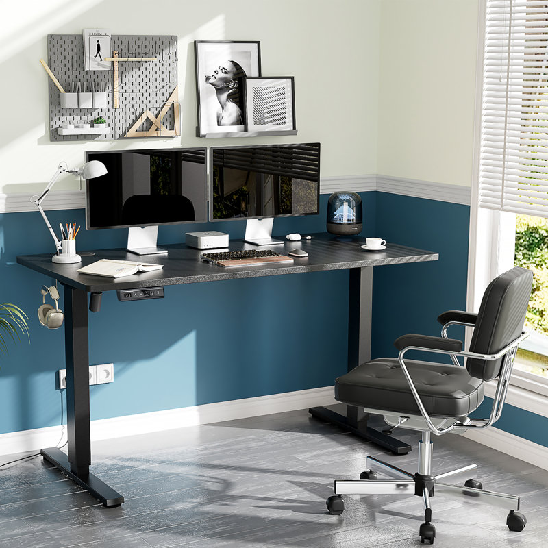 Bureau pour travailler debout à hauteur réglable, Noir, H 48 po x l 63 po x P 23,62 po