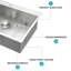 Évier de cuisine 33 po x 22 po à cuve simple encastrable 33 po en acier inoxydable de calibre 16