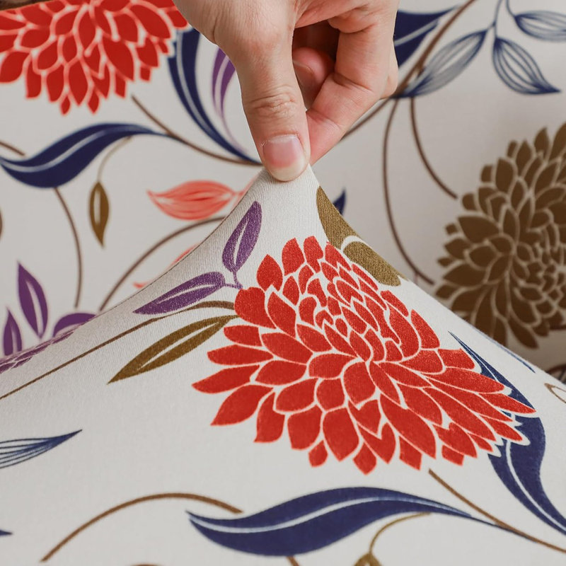 Housse pour chaise de salle à manger à oreilles - Housses extensibles florales pour chaises de salle à manger avec accoudoirs, ensemble de 2