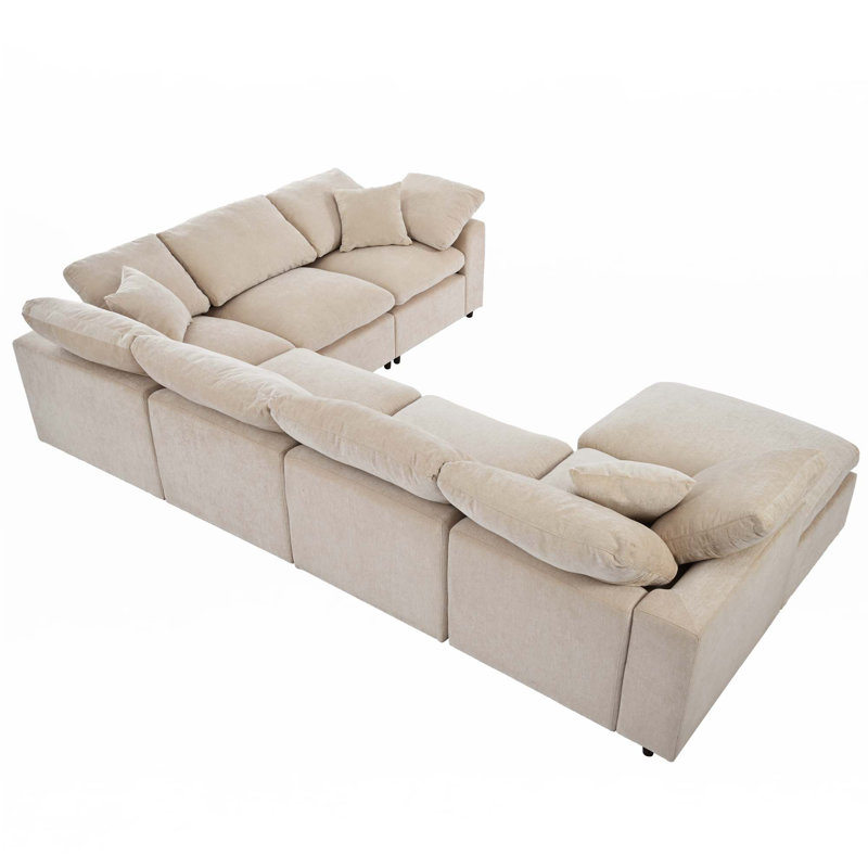 Canapé modulaire surdimensionné avec repose-pieds