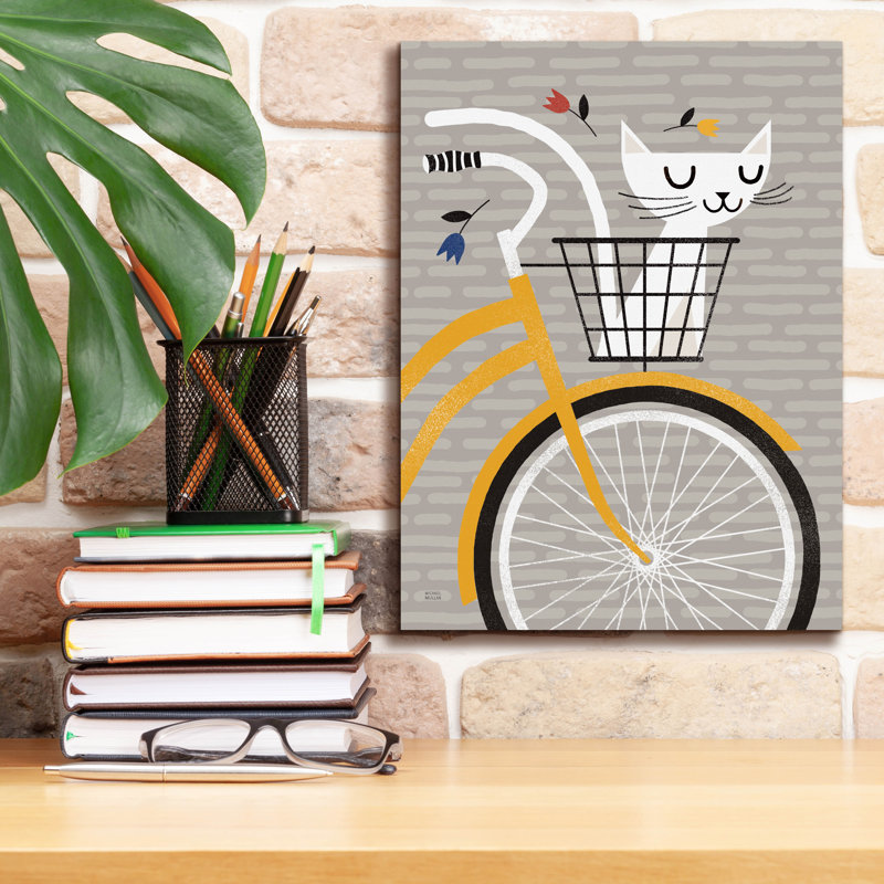 «Croisière chat jaune» par Michael Mullan, art mural sur toile, H 16 po x l 12 po x P 0,75 po