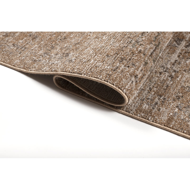 Haven Power Loomed Polyester Indoor Rug, 3'6x5'6, Brown