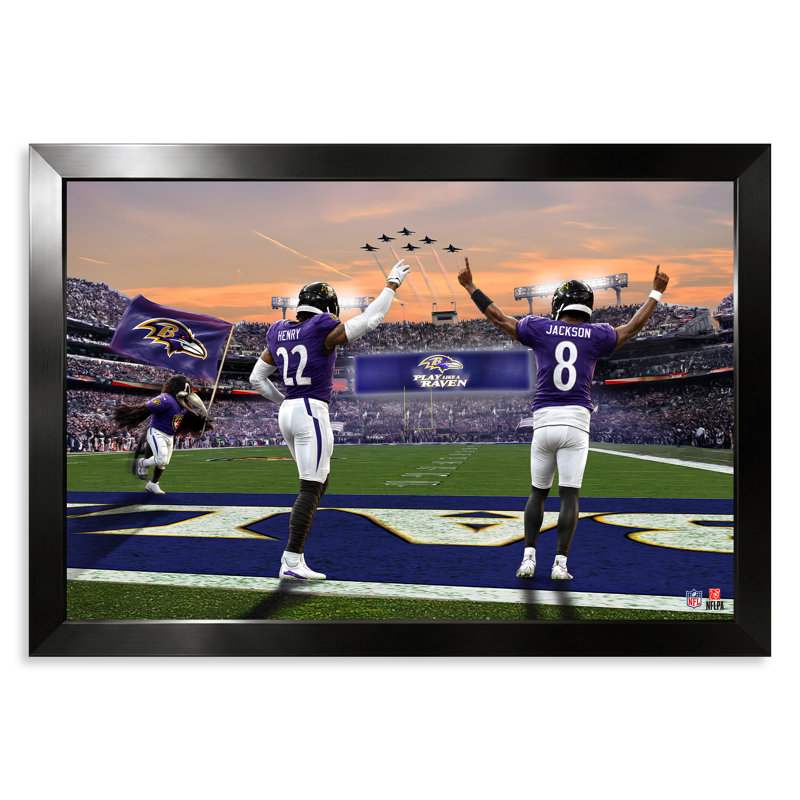 AFFICHE ENCADRÉE 14"X20" DES BALTIMORE RAVENS (NFL) - 2 JOUEURS, NFL Baltimore Ravens