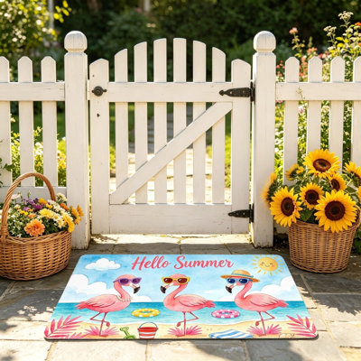 Paillasson 24 "x 36" Pink Summer "Hello Summer"