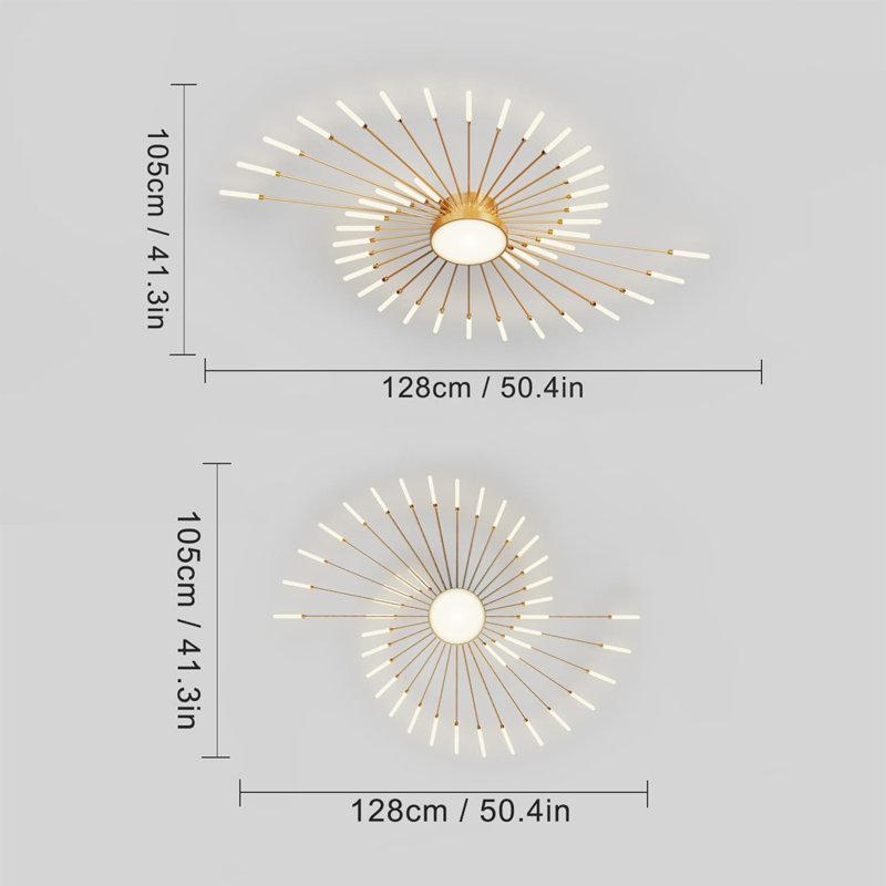 LED-Deckenleuchte Battistina, 51 cm, Gold