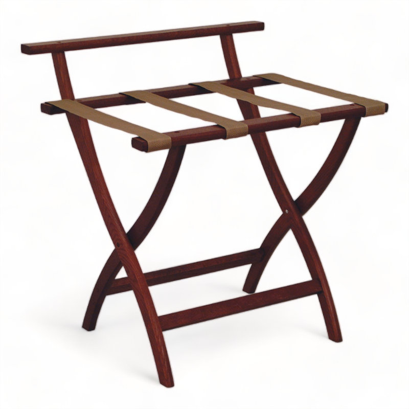 Porte-bagage en bois, Brun clair, Acajou