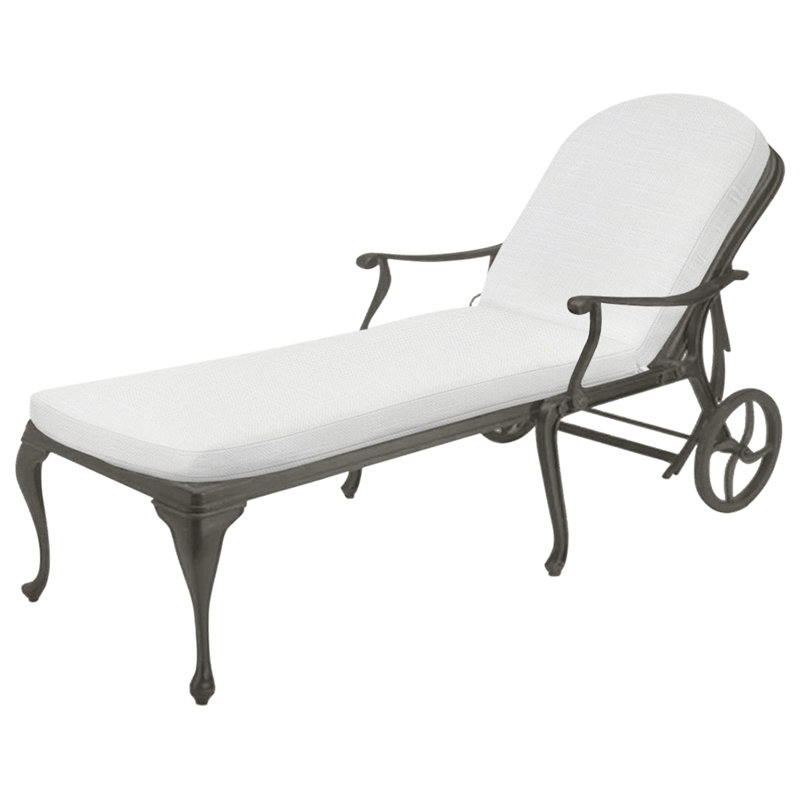 Provance Aluminum Chaise - Slate Gray, No Welt, Rollo Lace, Slate Gray