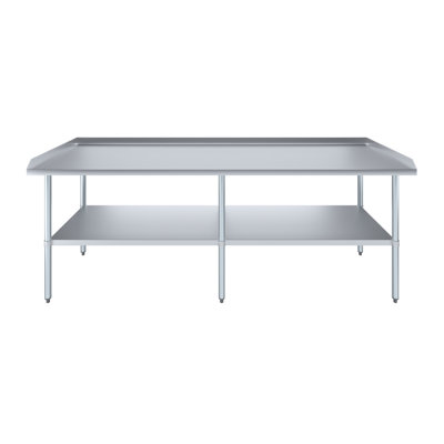 Commercial Metal Table with Backsplash and Sidesplashes