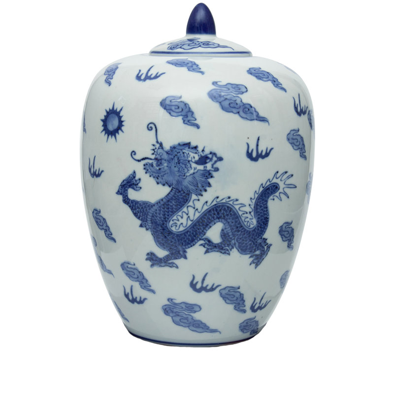 Pomona Porcelain Jar, Blue Dragon