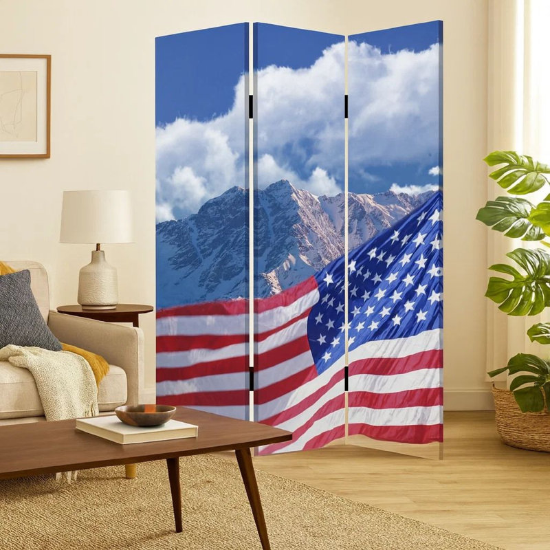 48'' W x 72'' H 3 - Panel Solid Wood Folding Room Divider