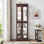 Vitrine lumineuse vitrée, vitrine, armoire de rangement en verre, armoire à vin en verre, présentoir à jouets en bois pour le salon, la cuisine, le garde-manger, ampoule incluse