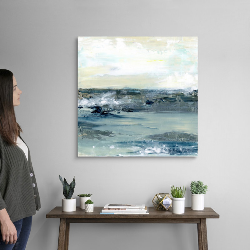 Reproduction d’art sur toile, "Coastal blues I" par Lila Bramma, Toile tendue, H 30 po x l 30 po x P 1,25 po