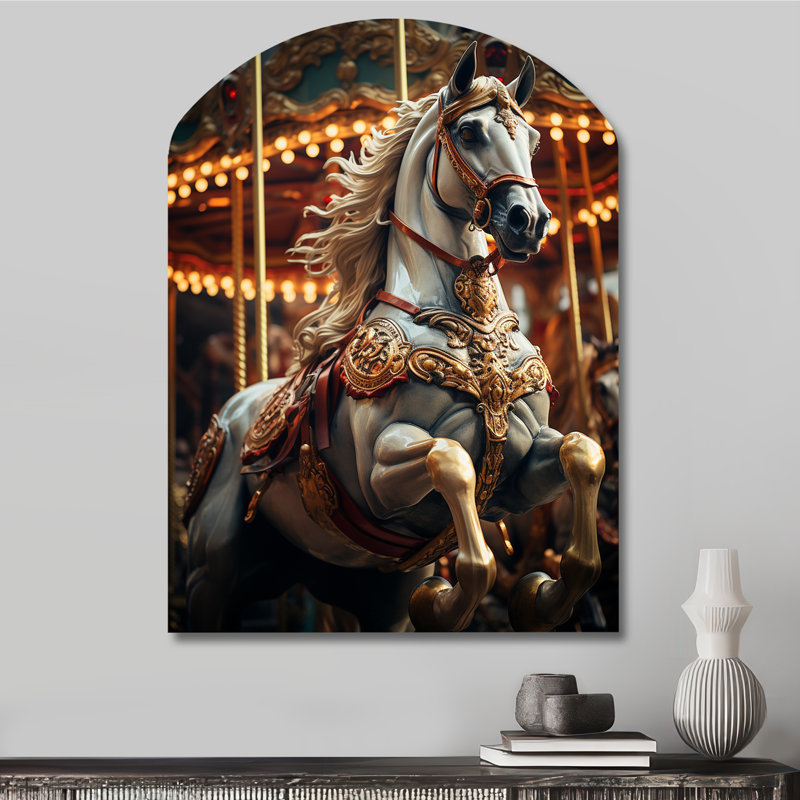 Carousel - Carousel Arch Shape Irregular Metal Wall Decor, 34" H x 25" W