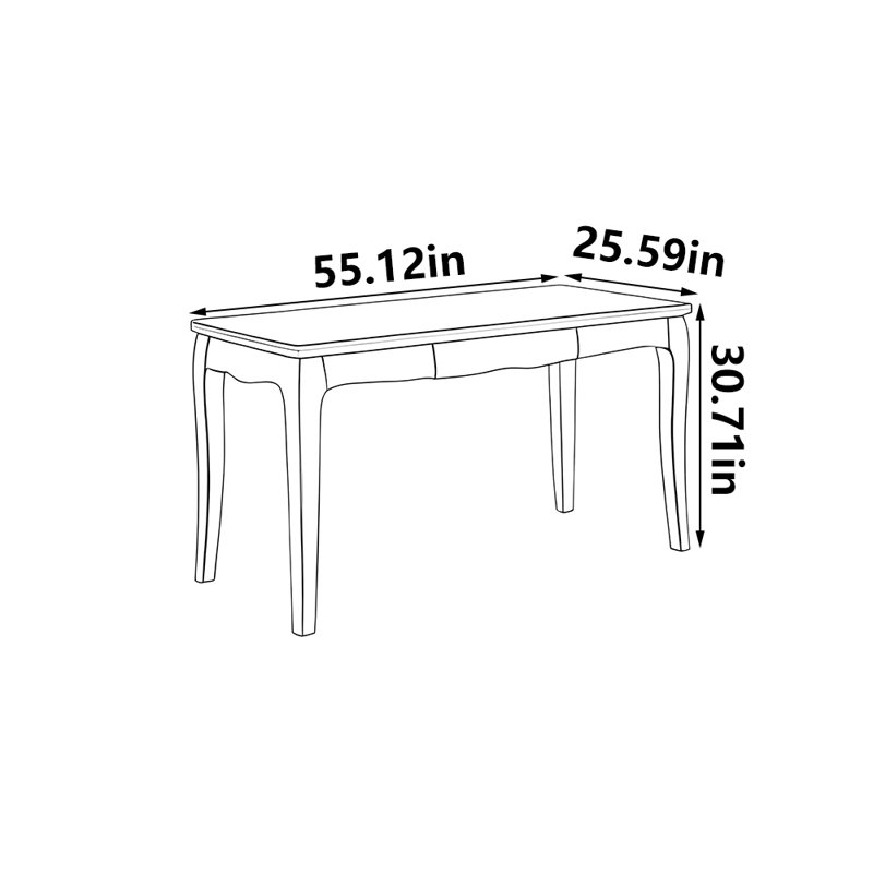 Bureau classique de luxe léger, H 30,71 po x l 55,12 po x P 25,59 po