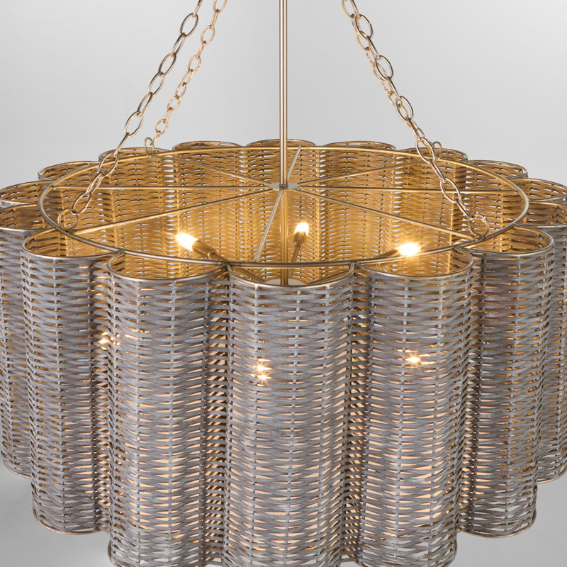 Boracay 6 - Light Chandelier, Brushed Nickel, Gray