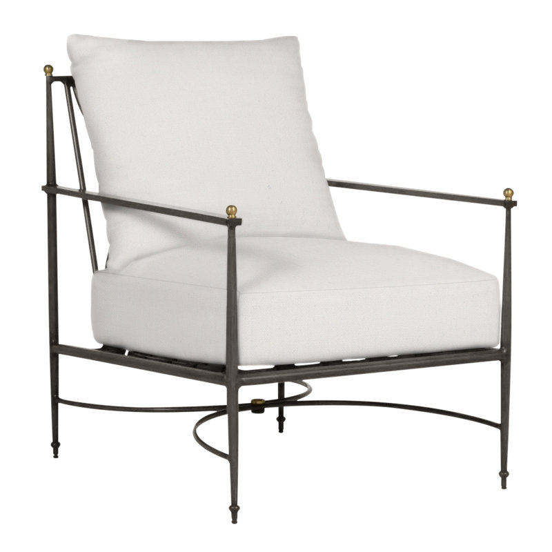 Roma Patio Chair with Cushions, Welt, Natural White