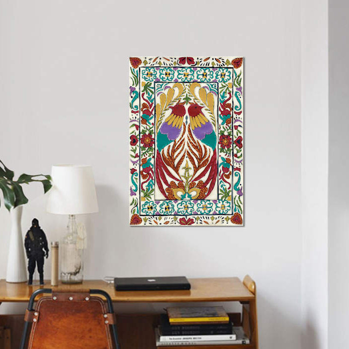 « batik broderie iv », impression sur toile, H 18 po x l 12 po x P 1,5 po