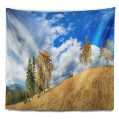 Paysage, paysage, montagne, automne, tapisserie