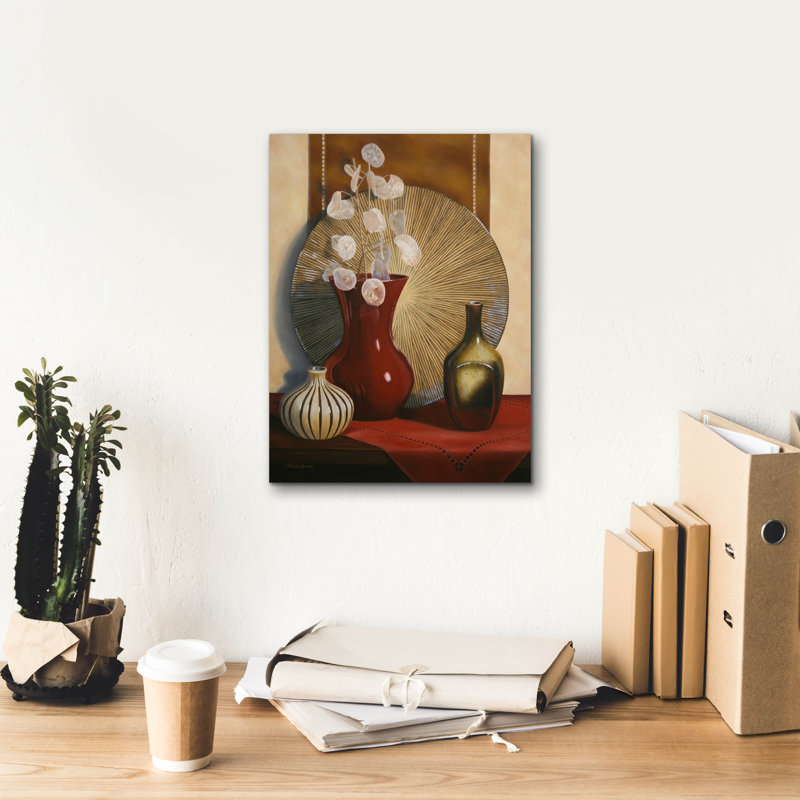 'Still Life With Red Vase' by Cecile Baird Canvas Wall Art, 18" x 26", 16" H x 12" W x 0.75" D