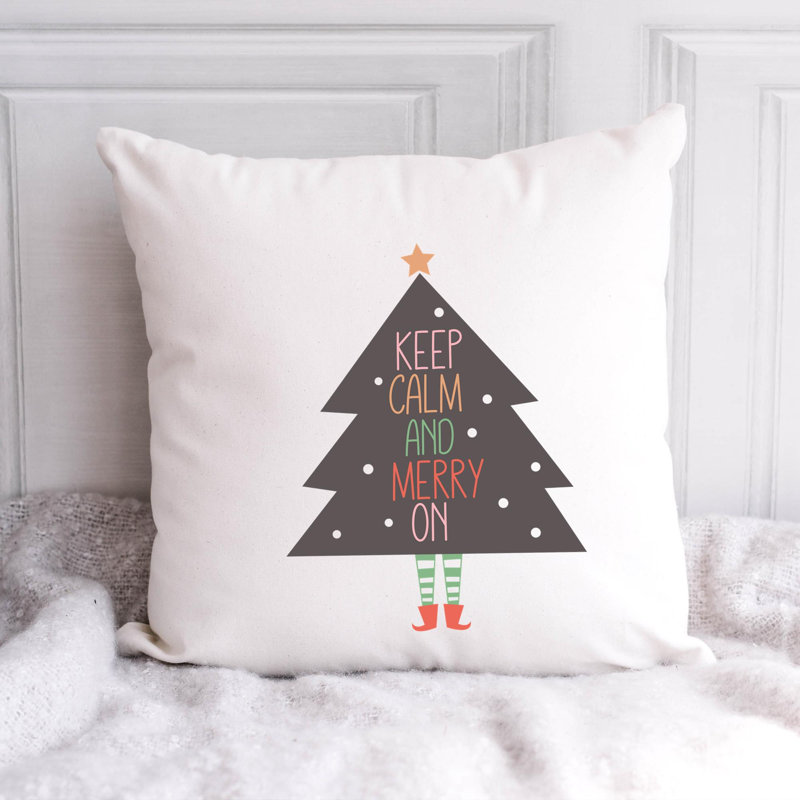 Coussin en polyester ChristmasCuteQuotes-04, 18 po x 18 po