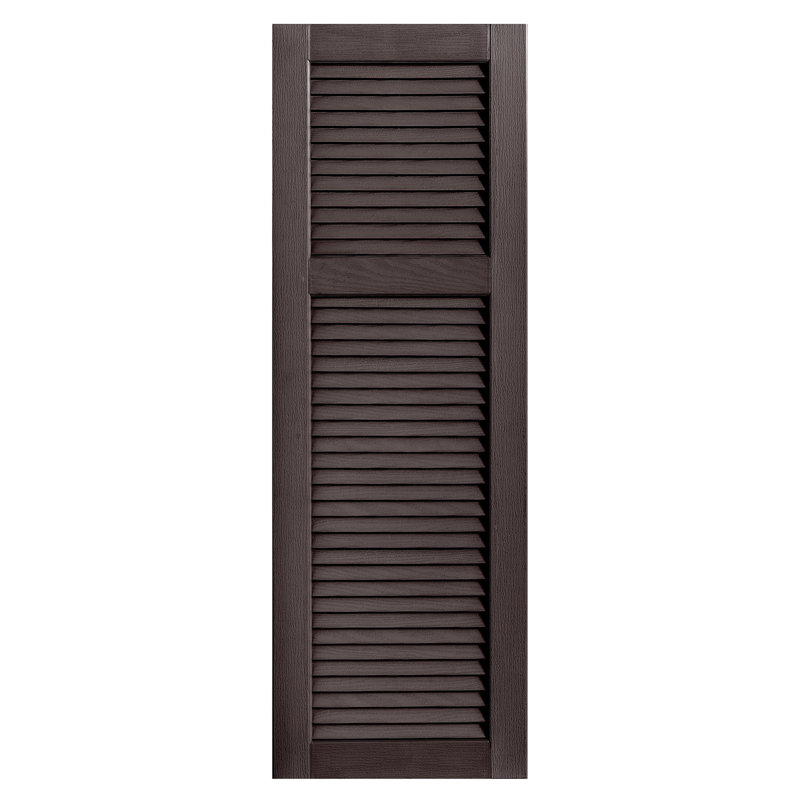 Paire de volets à persienne droite, 35 po, Chocolat, 16 po