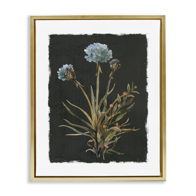 Cerulean Bloom on Dark Green Floating Frame, design by Carol Robinson