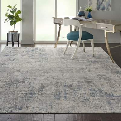 Grey Rug, 10Mm Thickness Stain Resistant Rug, Luxurious Modern Abstract Rug For Dining Room