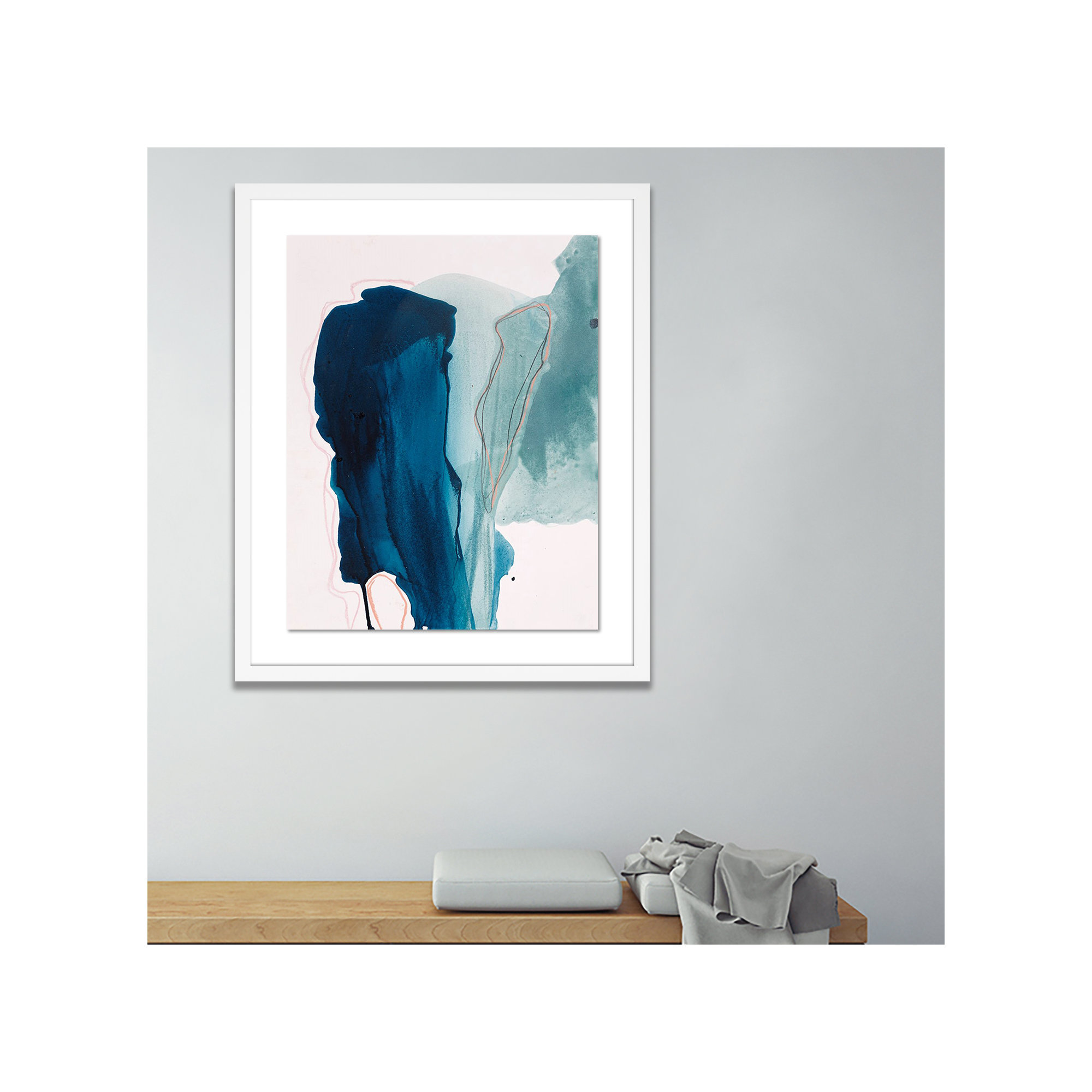 Depth by Kim Whiteside, White, 40" H x 33" W x 2.5" D