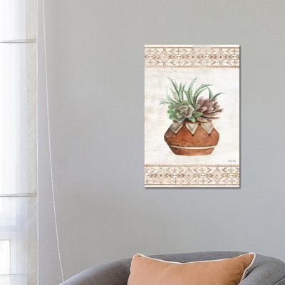Southwest Terracotta Succulents II 1 Piece Wrapped Canvas Painting