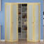 Porte pliante double en verre de pin double brut non fini avec trousse de quincaillerie-105688709