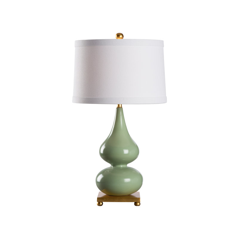 Whitney Lamp - Sky Blue, Green/Antique Gold Leaf