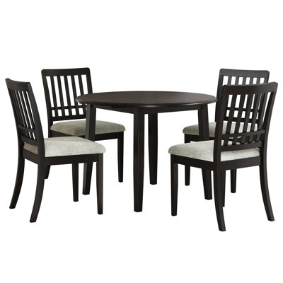 Denali Extendable Round Dining Set With Upholstered Chairs And Stain-Resistant Fabric