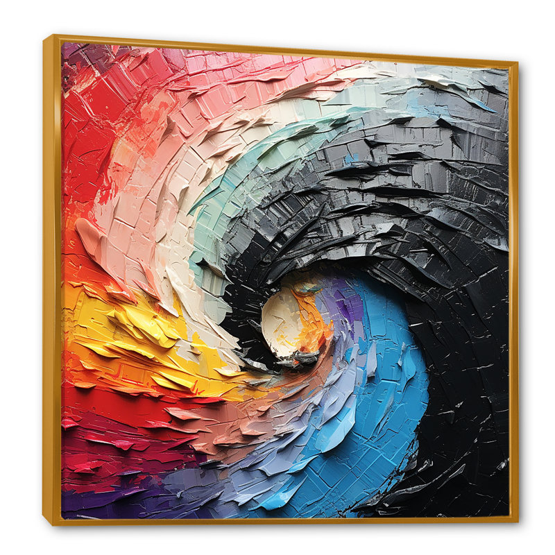 Minimalisme arc-en-ciel, rêves prismatiques - art mural arc-en-ciel, Cadre flottant doré, H 24 po x l 24 po