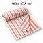 Couvre-lit réversible Lehar rose poudré à rayures feuillues, 100 % coton, 90 po x 108 po-130726957-130726964