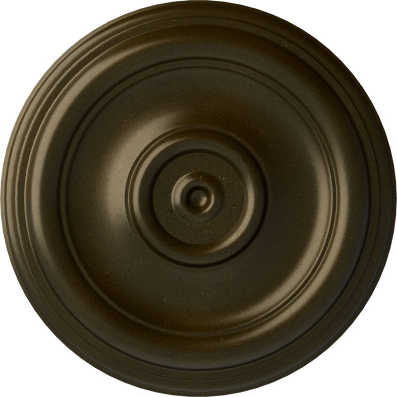 Médaillon de plafond traditionnel H 12 po x l 12 po x P 1 po, Vert / doré