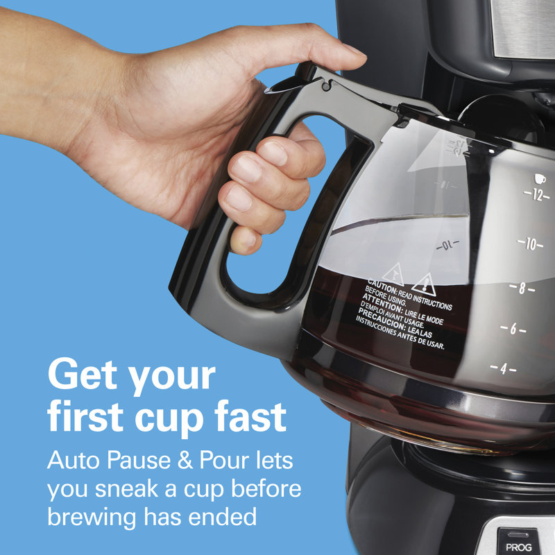 Cafetière programmable de 12 tasses Hamilton Beach en acier inoxydable